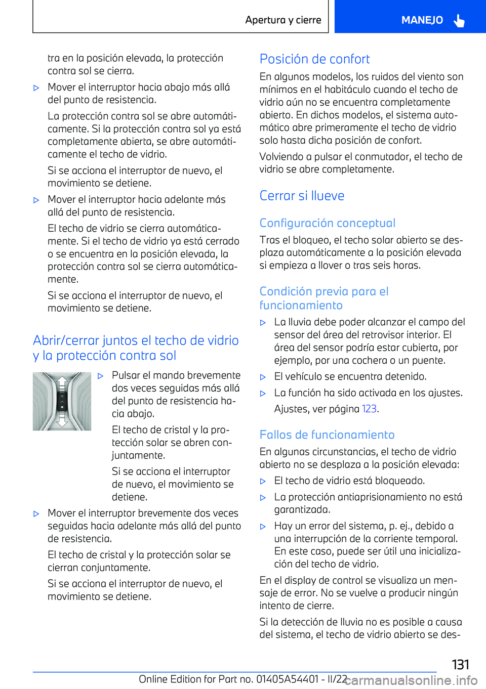 BMW X5 M 2022  Manuales de Empleo (in Spanish) tra en la posici