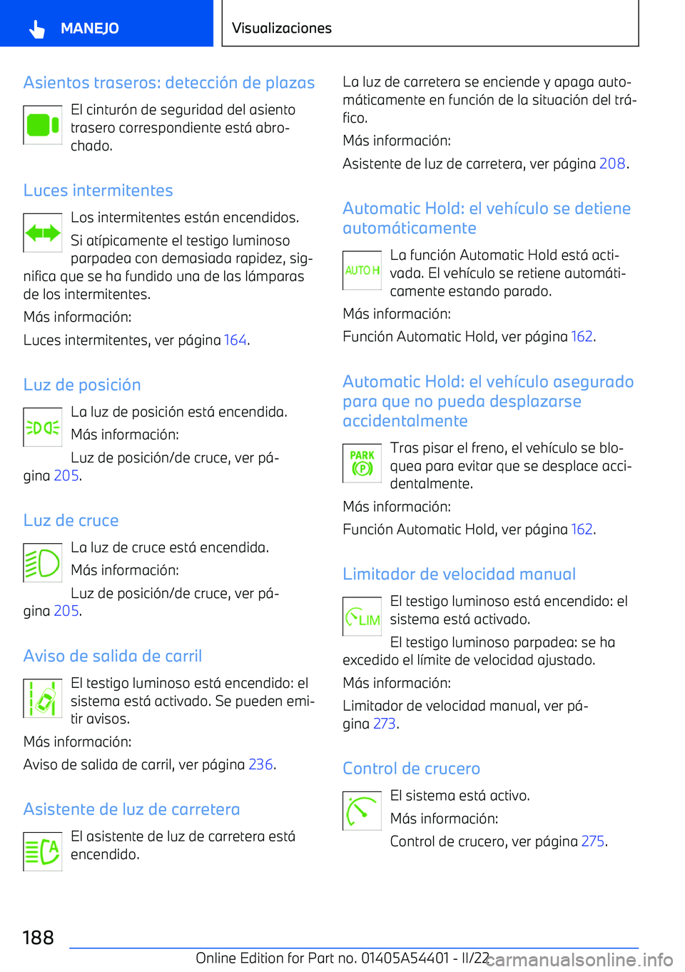 BMW X5 M 2022  Manuales de Empleo (in Spanish) Asientos traseros: detecci