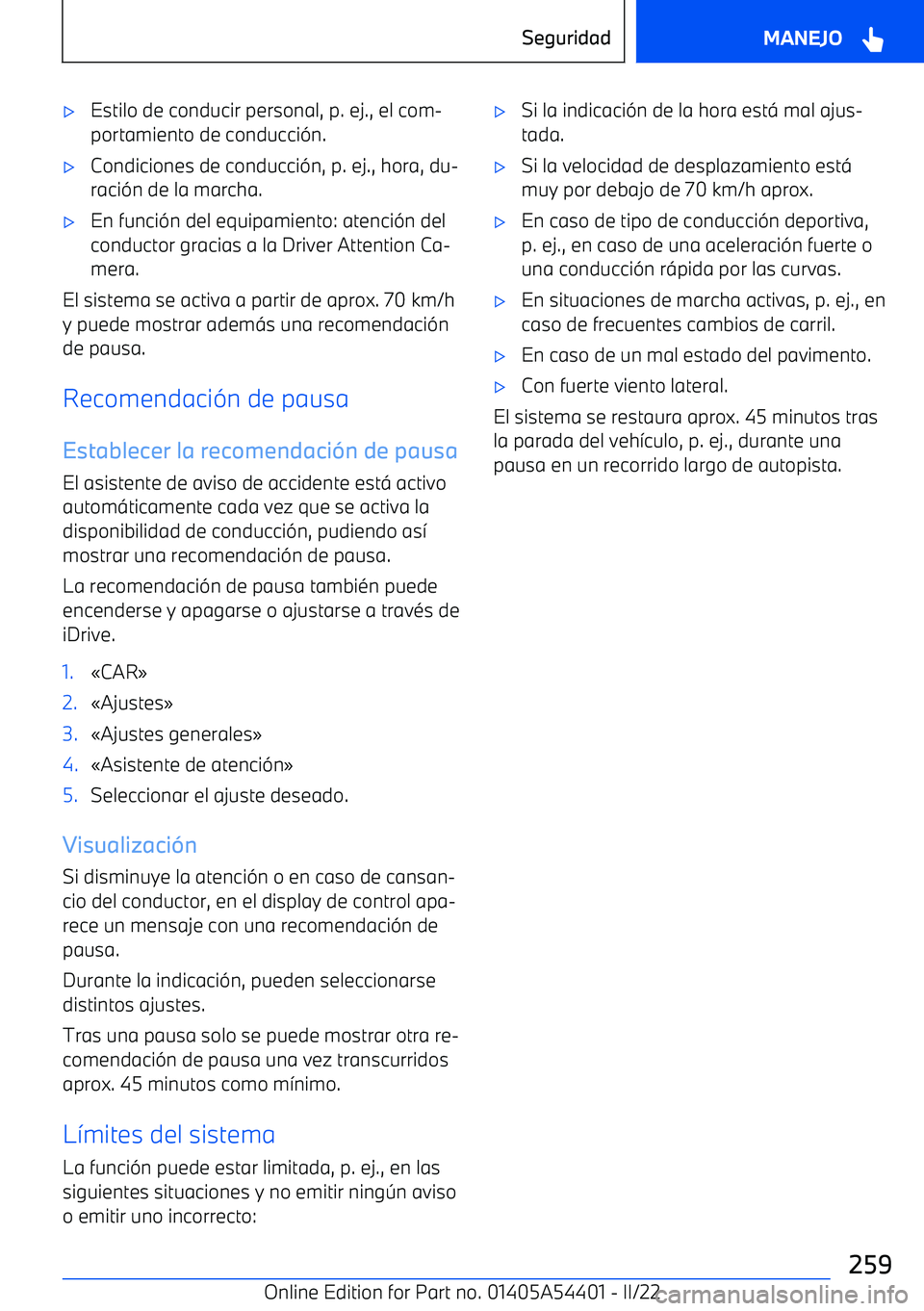 BMW X5 M 2022  Manuales de Empleo (in Spanish) 
