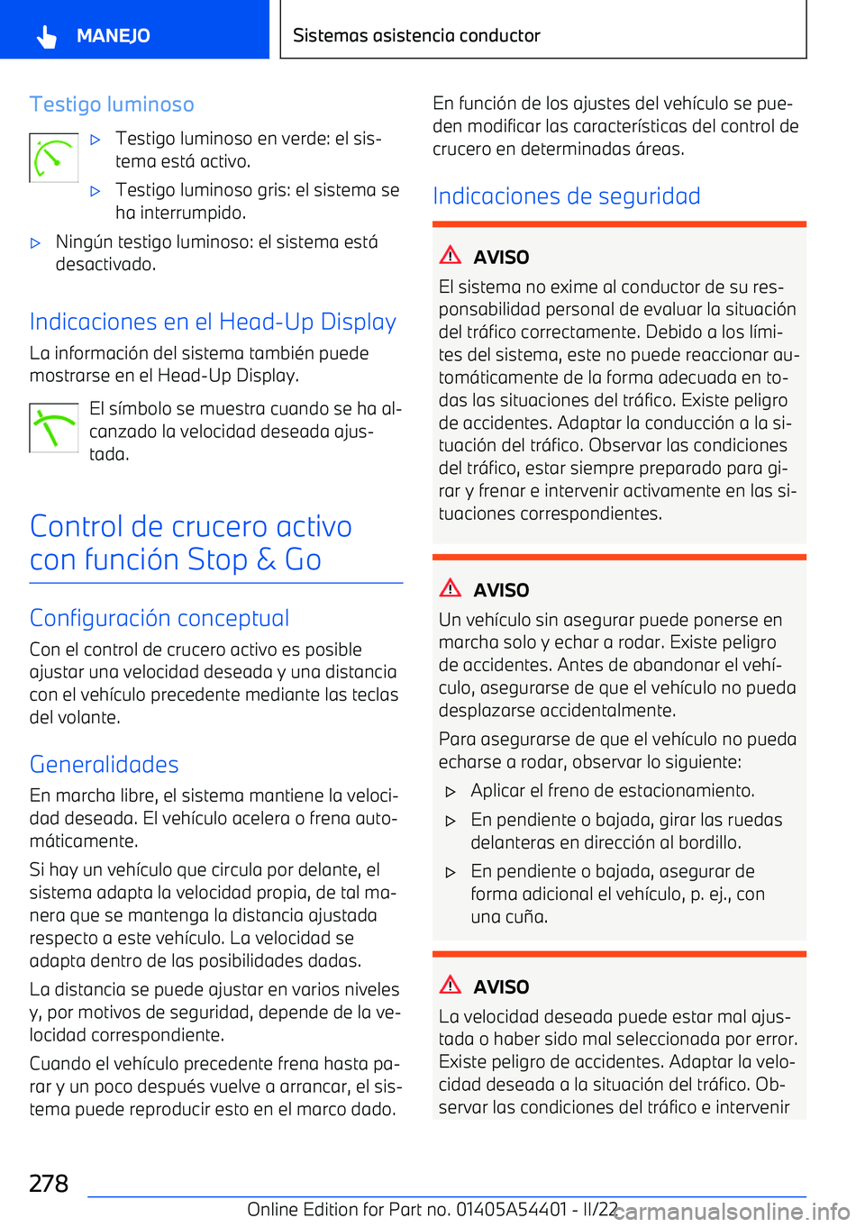 BMW X5 M 2022  Manuales de Empleo (in Spanish) Testigo luminoso