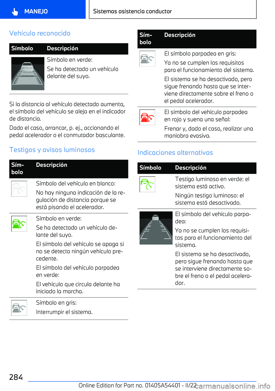 BMW X5 M 2022  Manuales de Empleo (in Spanish) Veh