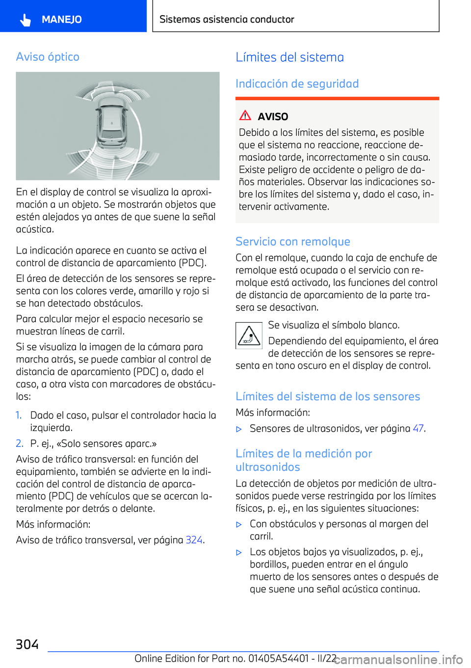 BMW X5 M 2022  Manuales de Empleo (in Spanish) Aviso 