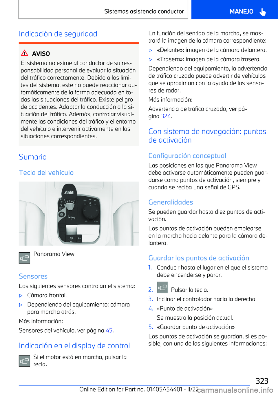 BMW X5 M 2022  Manuales de Empleo (in Spanish) Indicaci