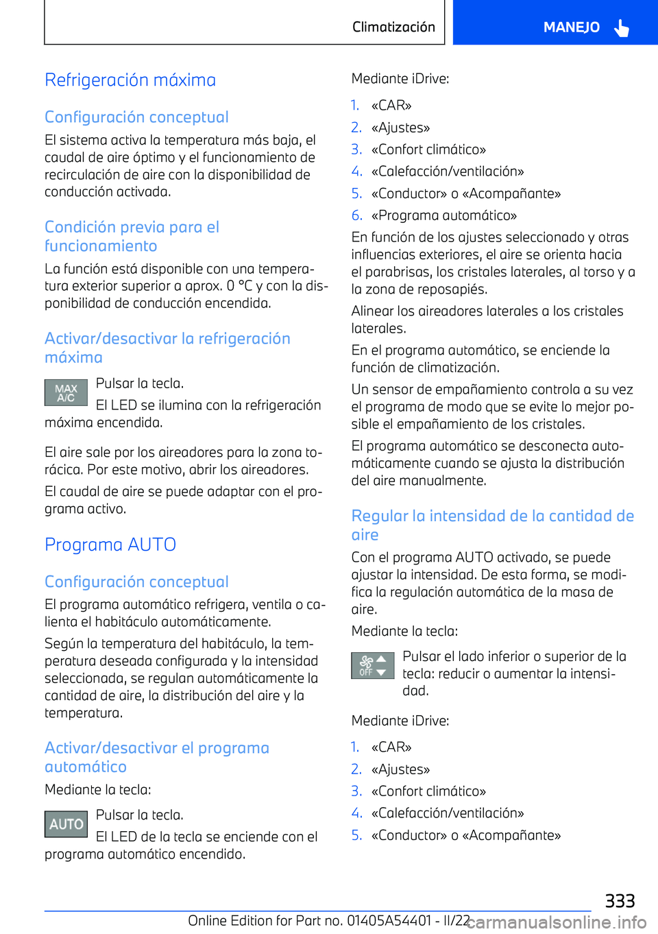 BMW X5 M 2022  Manuales de Empleo (in Spanish) Refrigeraci