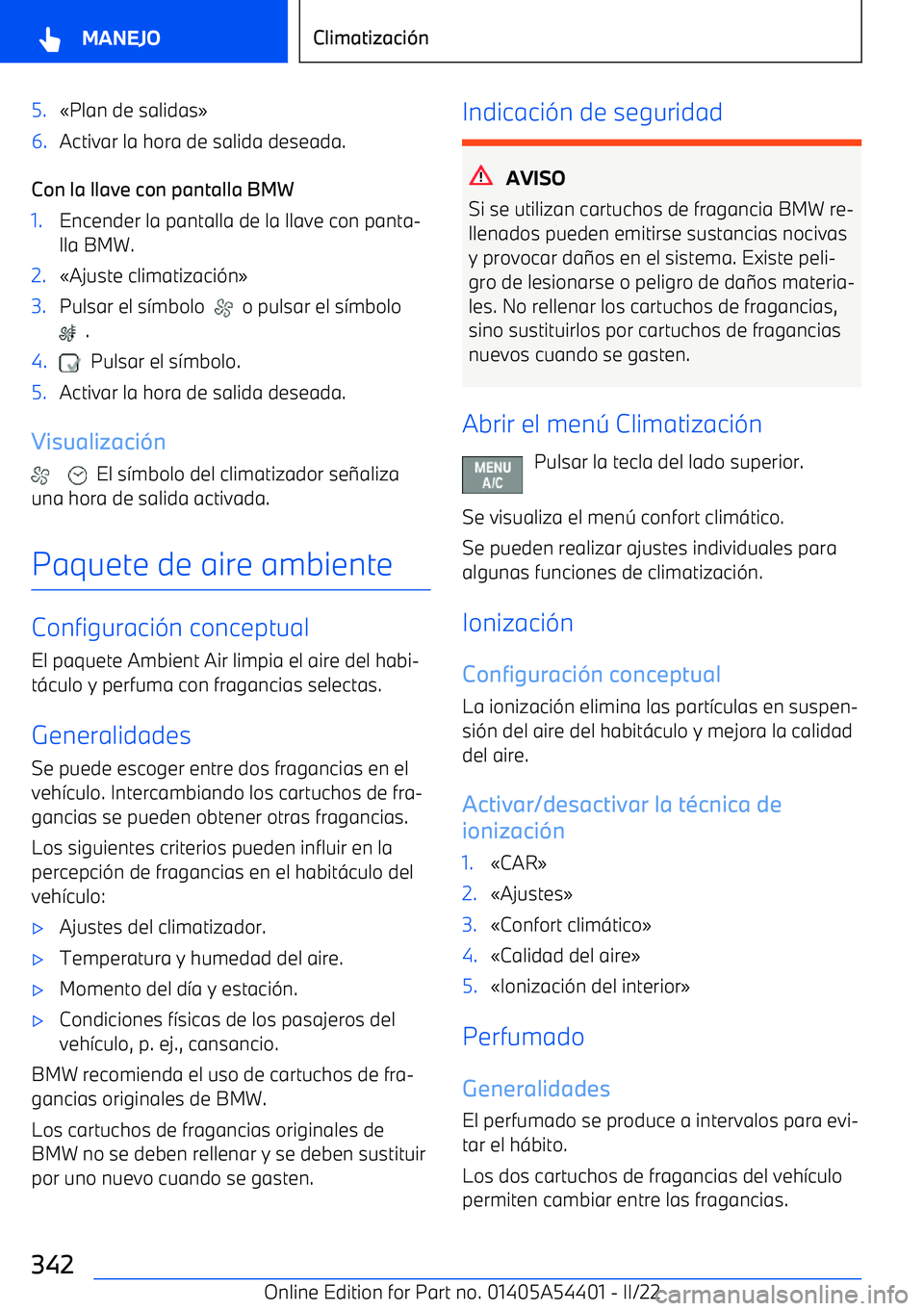 BMW X5 M 2022  Manuales de Empleo (in Spanish) 5.
