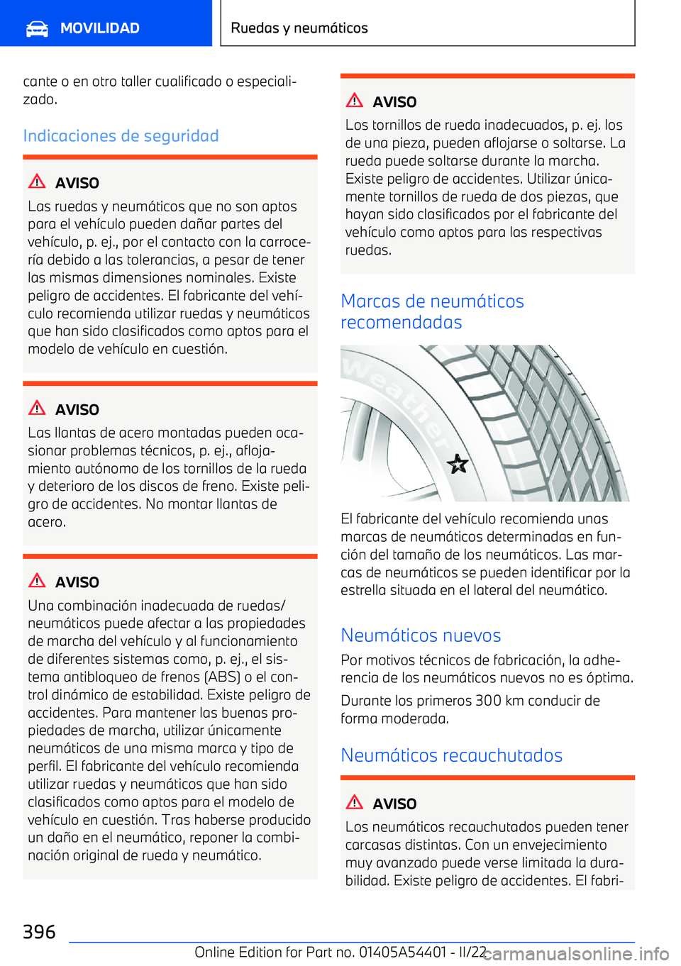 BMW X5 M 2022  Manuales de Empleo (in Spanish) cante o en otro taller cualificado o especiali