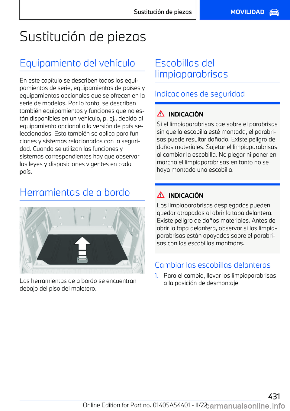 BMW X5 M 2022  Manuales de Empleo (in Spanish) Sustituci