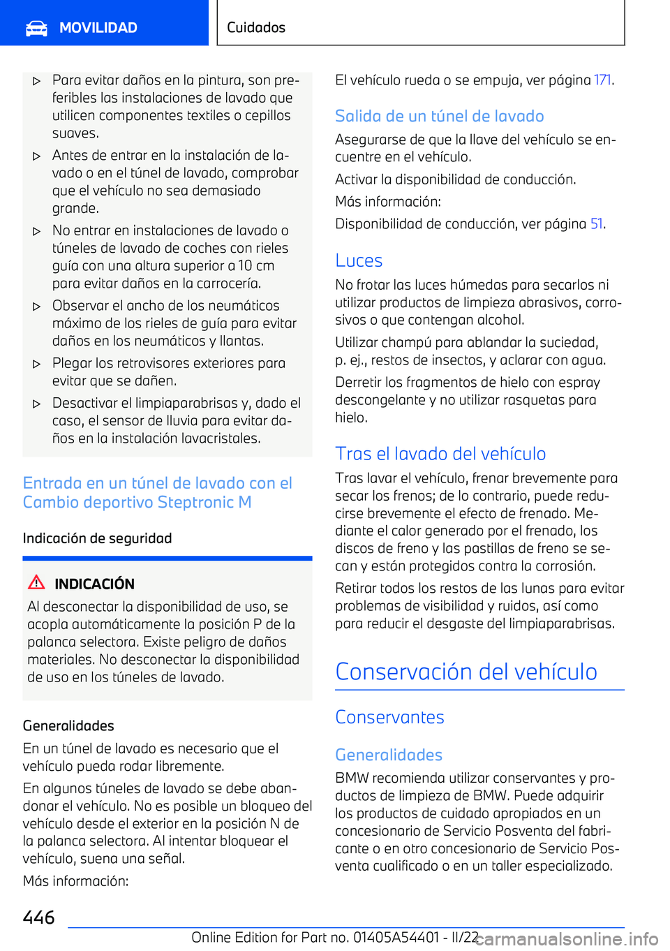 BMW X5 M 2022  Manuales de Empleo (in Spanish) 