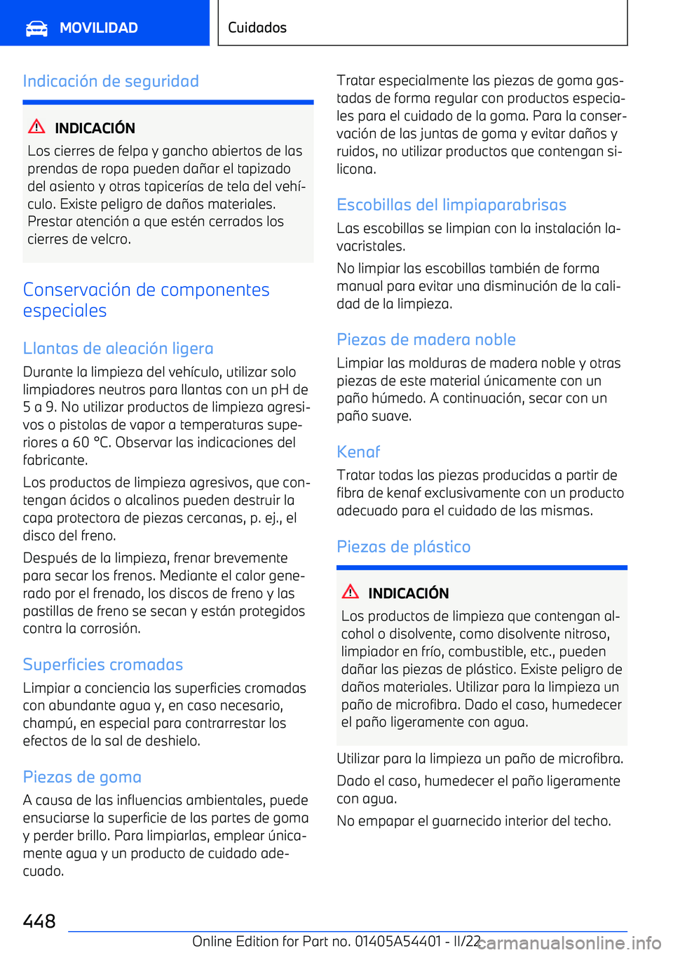 BMW X5 M 2022  Manuales de Empleo (in Spanish) Indicaci
