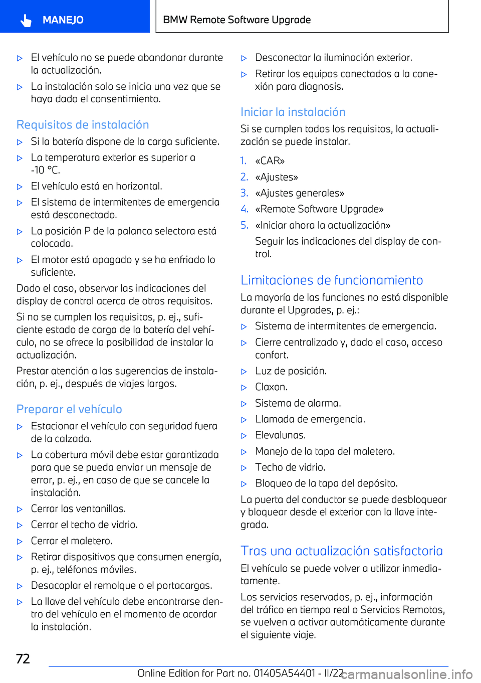 BMW X5 M 2022  Manuales de Empleo (in Spanish) 