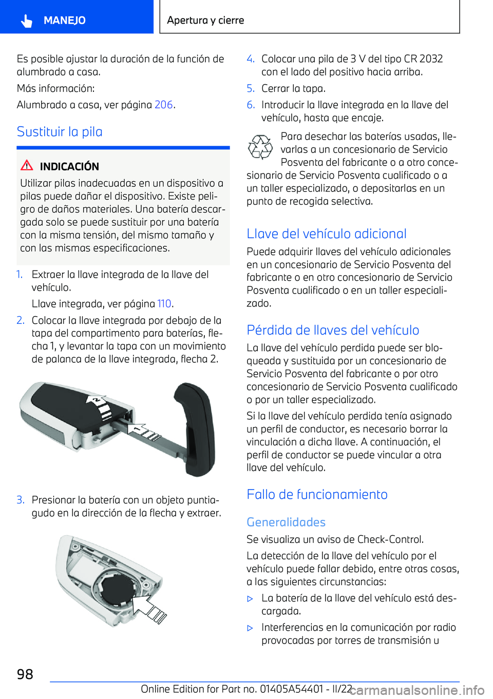 BMW X5 M 2022  Manuales de Empleo (in Spanish) Es posible ajustar la duraci