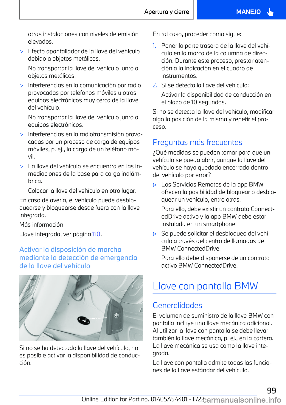BMW X5 M 2022  Manuales de Empleo (in Spanish) otras instalaciones con niveles de emisi