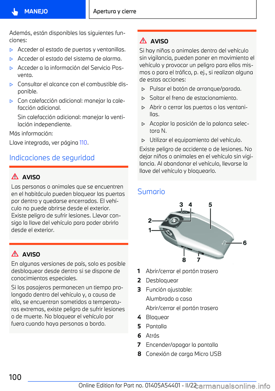 BMW X5 M 2022  Manuales de Empleo (in Spanish) Adem