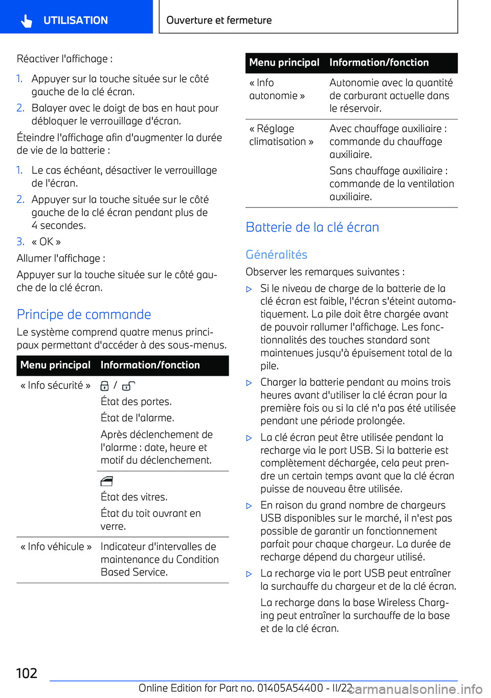 BMW X5 M 2022  Notices Demploi (in French) Réactiver l