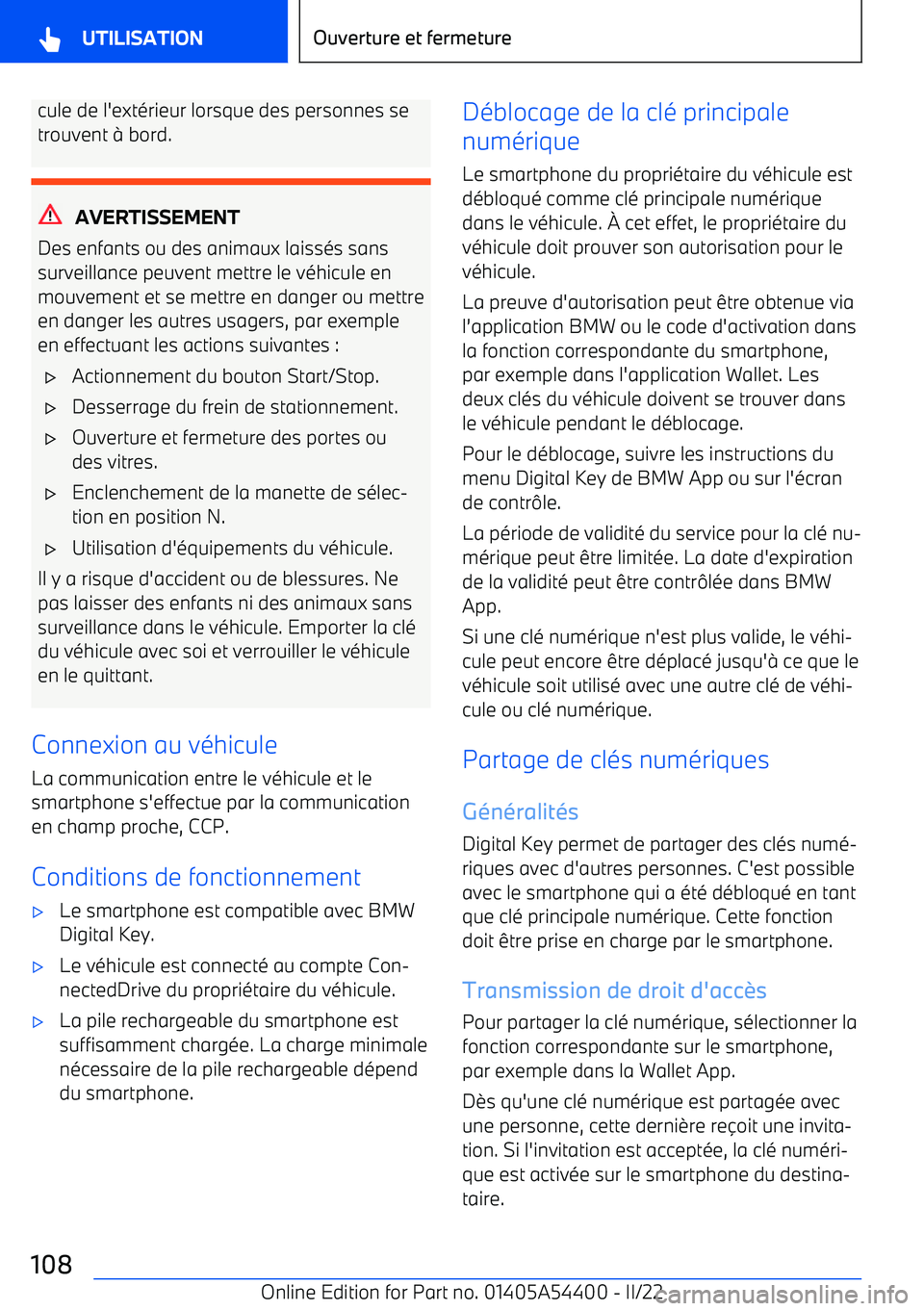 BMW X5 M 2022  Notices Demploi (in French) cule de l