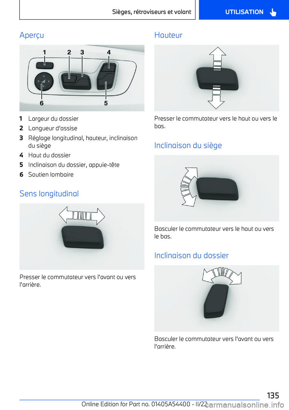 BMW X5 M 2022  Notices Demploi (in French) Aperu1Largeur du dossier2Longueur d