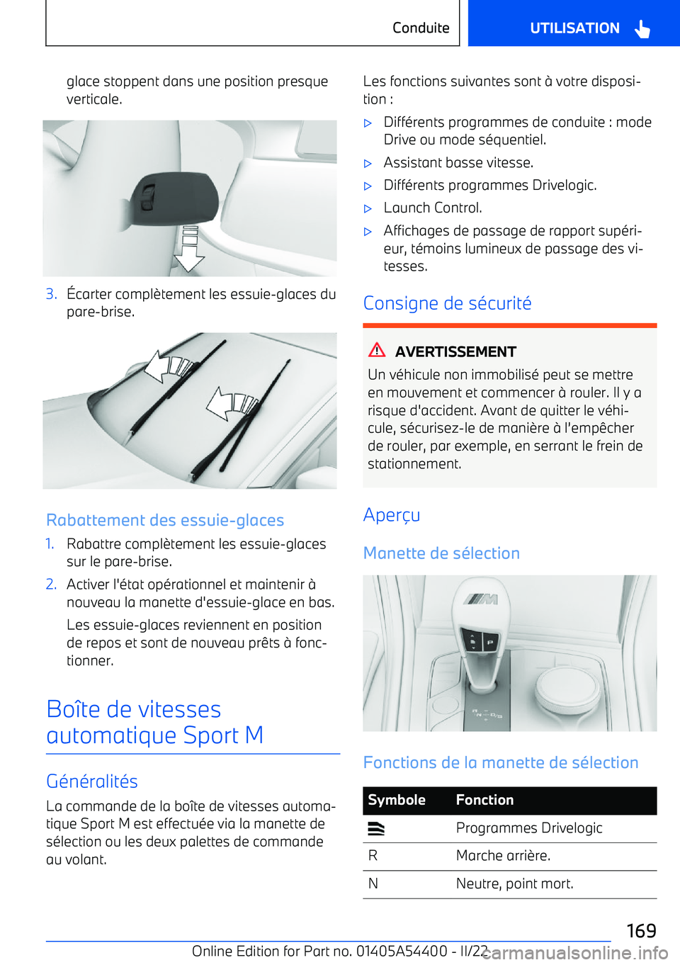 BMW X5 M 2022  Notices Demploi (in French) glace stoppent dans une position presque
verticale.3.