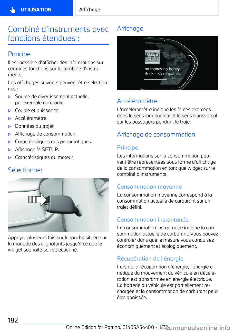 BMW X5 M 2022  Notices Demploi (in French) Combiné d