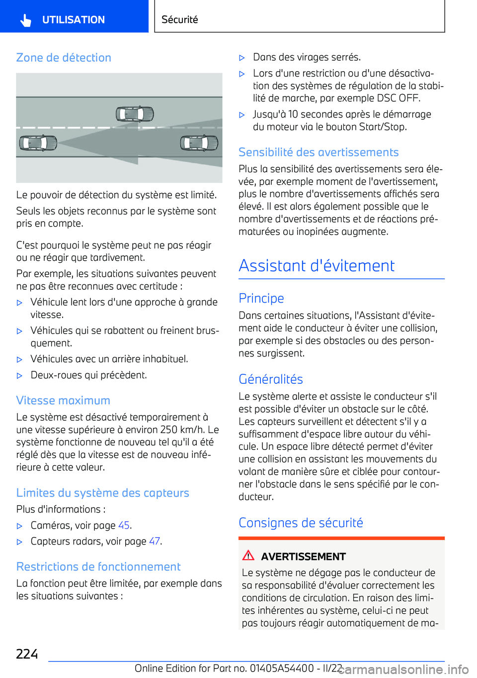 BMW X5 M 2022  Notices Demploi (in French) Zone de d