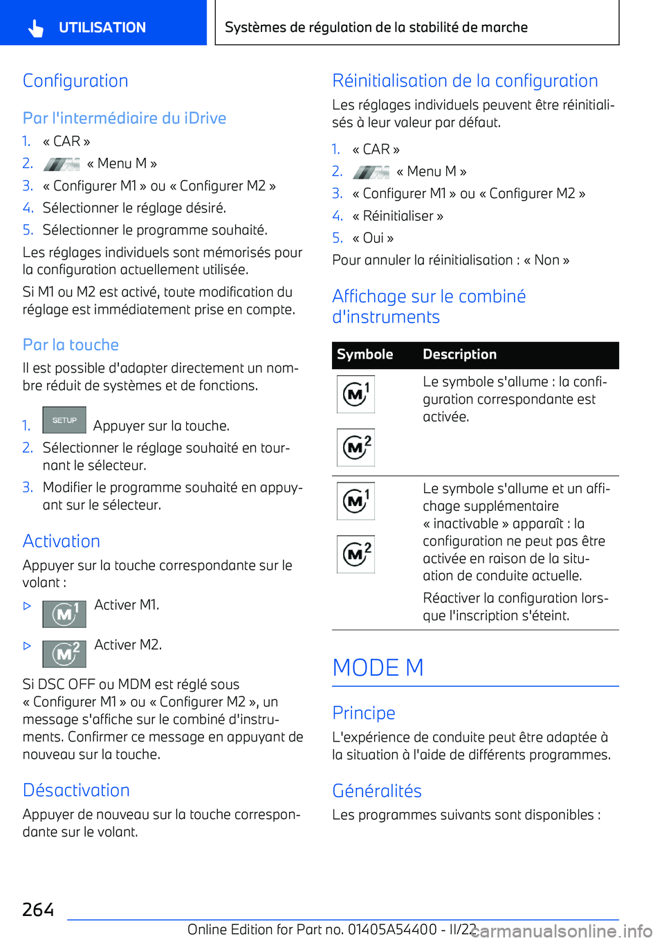 BMW X5 M 2022  Notices Demploi (in French) Configuration
Par l