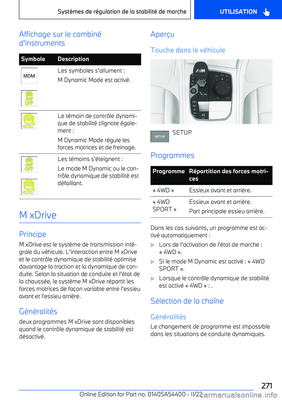 BMW X5 M 2022  Notices Demploi (in French) Affichage sur le combiné
d