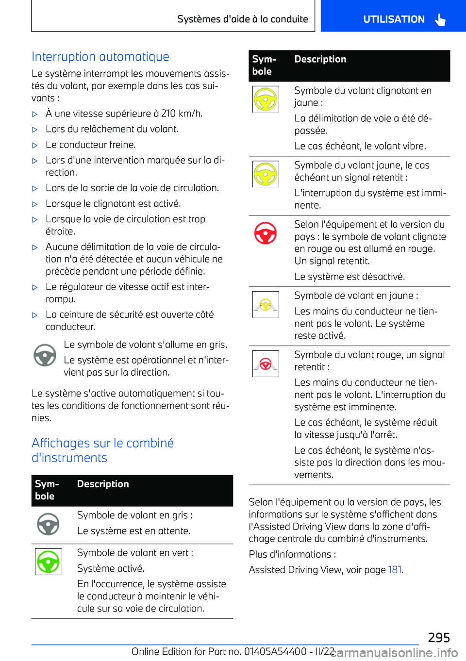 BMW X5 M 2022  Notices Demploi (in French) Interruption automatique
Le syst