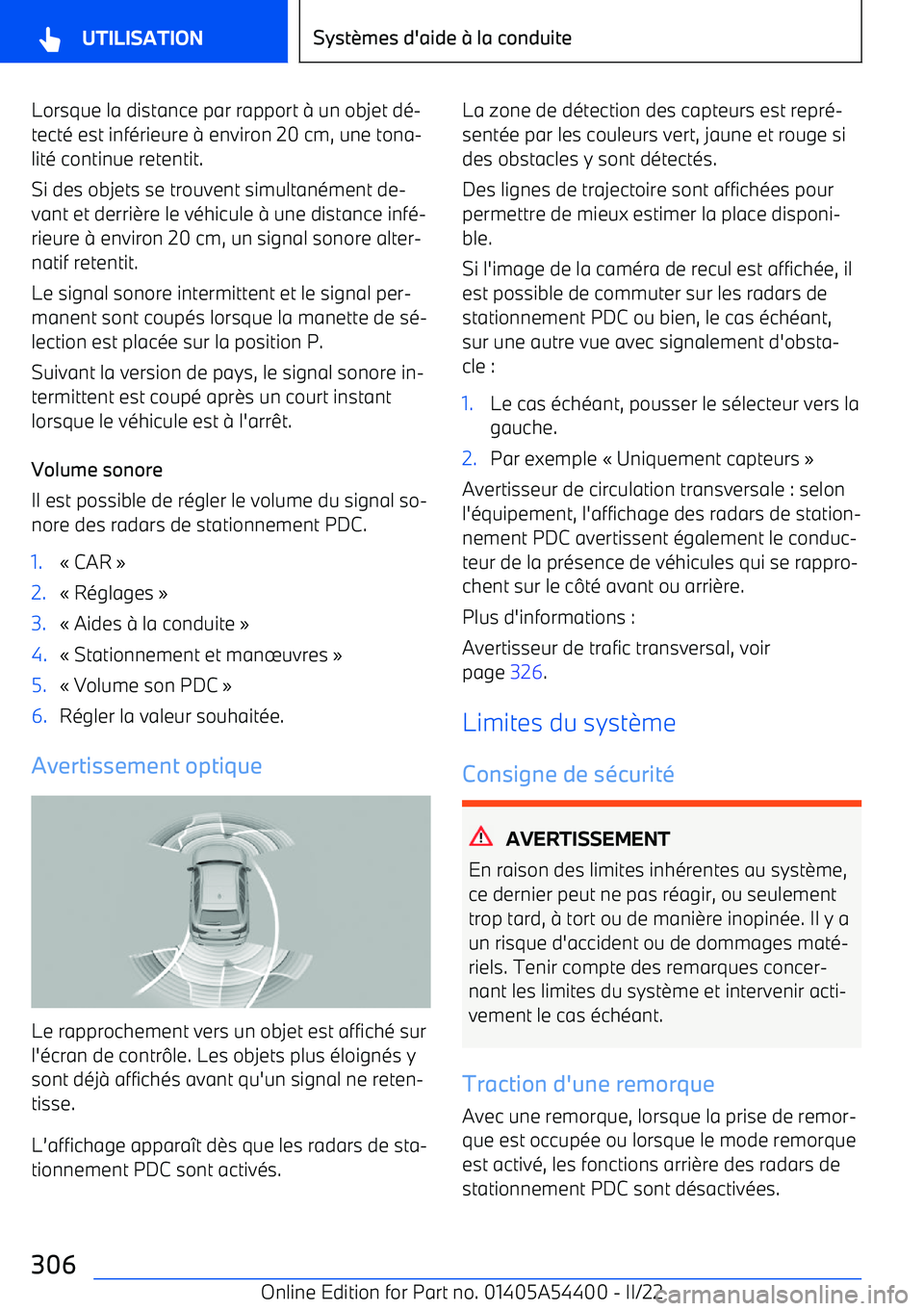 BMW X5 M 2022  Notices Demploi (in French) Lorsque la distance par rapport 
