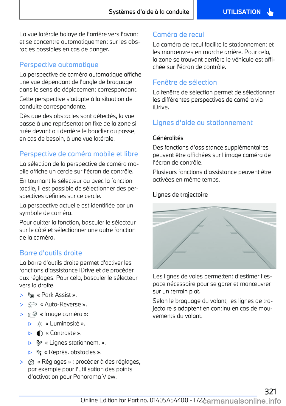 BMW X5 M 2022  Notices Demploi (in French) La vue latérale balaye de l