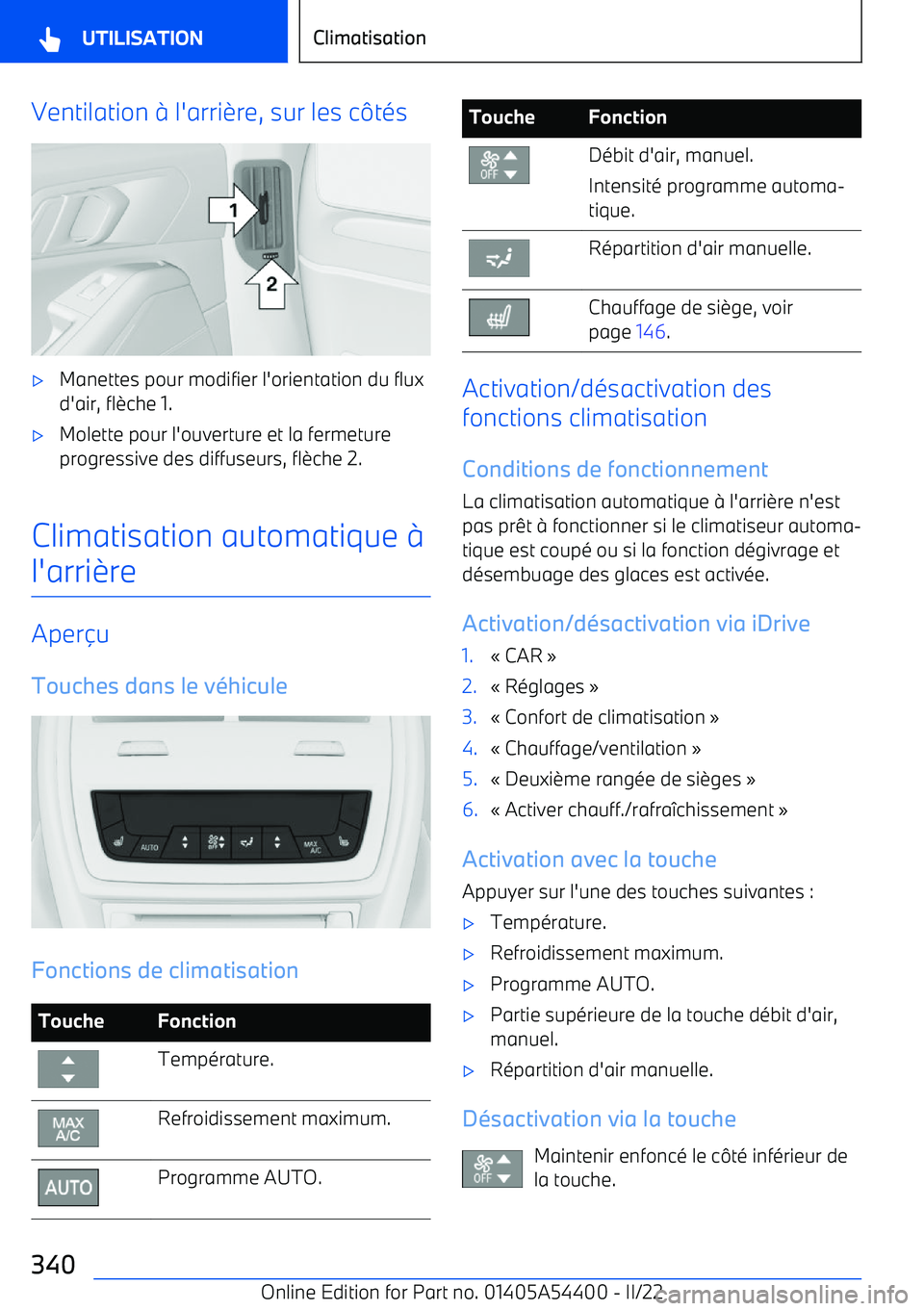 BMW X5 M 2022  Notices Demploi (in French) Ventilation 