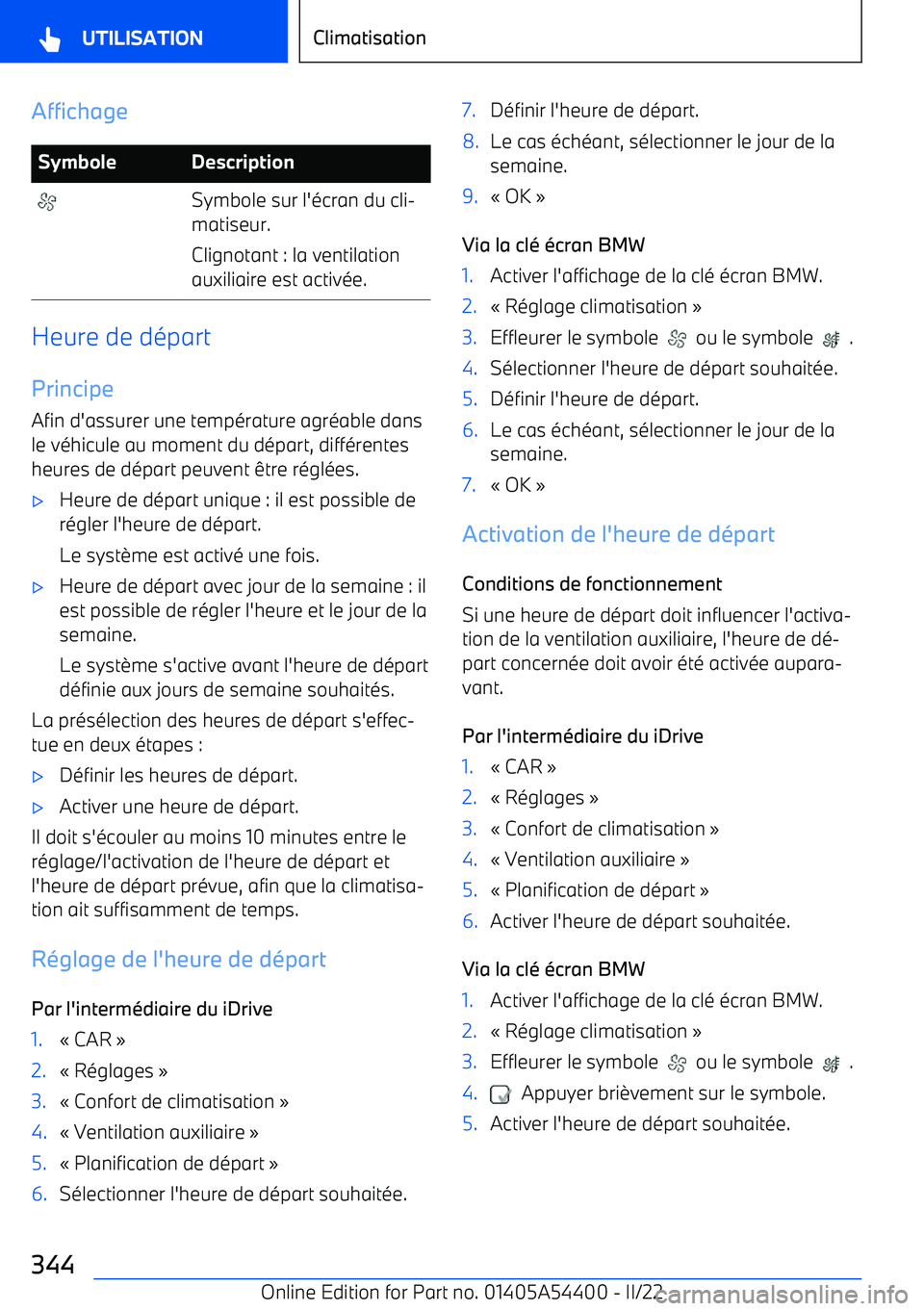 BMW X5 M 2022  Notices Demploi (in French) AffichageSymboleDescription Symbole sur l