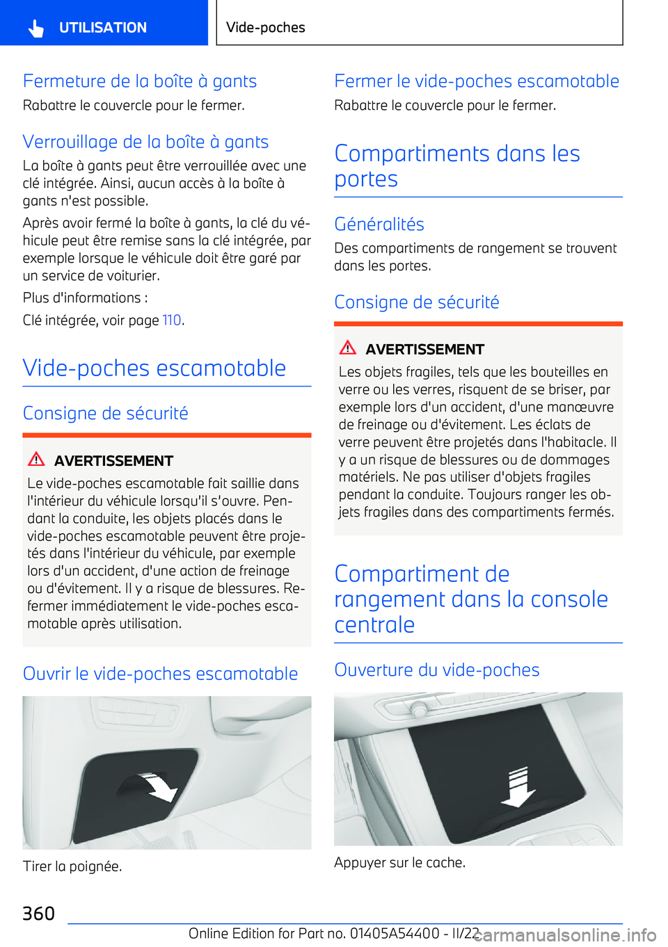 BMW X5 M 2022  Notices Demploi (in French) Fermeture de la bo