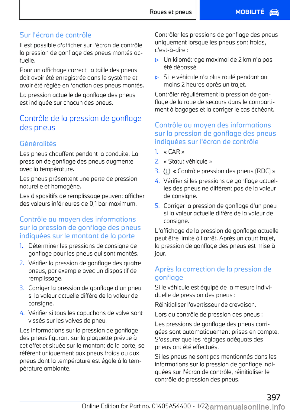 BMW X5 M 2022  Notices Demploi (in French) Sur l