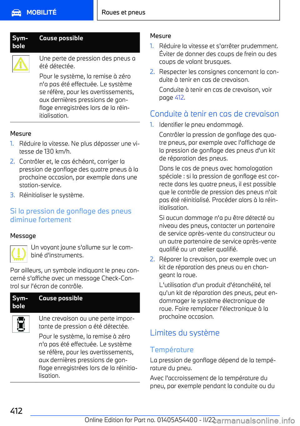 BMW X5 M 2022  Notices Demploi (in French) Sym