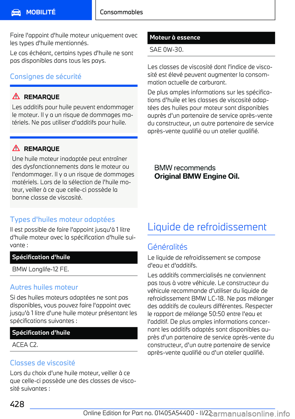 BMW X5 M 2022  Notices Demploi (in French) Faire l
