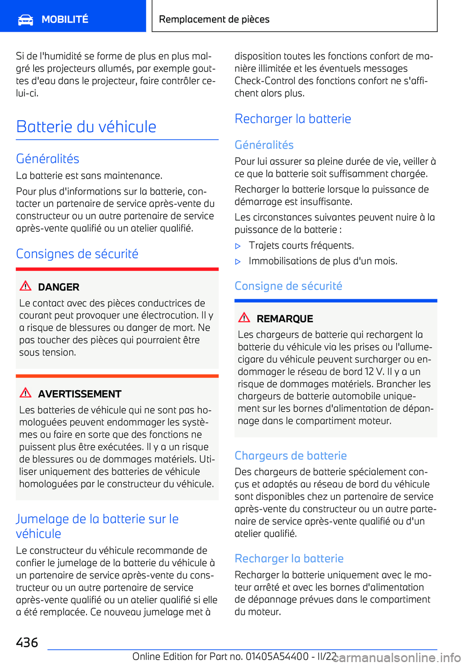 BMW X5 M 2022  Notices Demploi (in French) Si de l