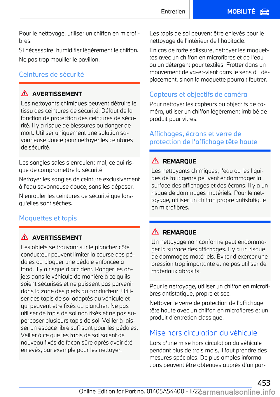 BMW X5 M 2022  Notices Demploi (in French) Pour le nettoyage, utiliser un chiffon en microfi