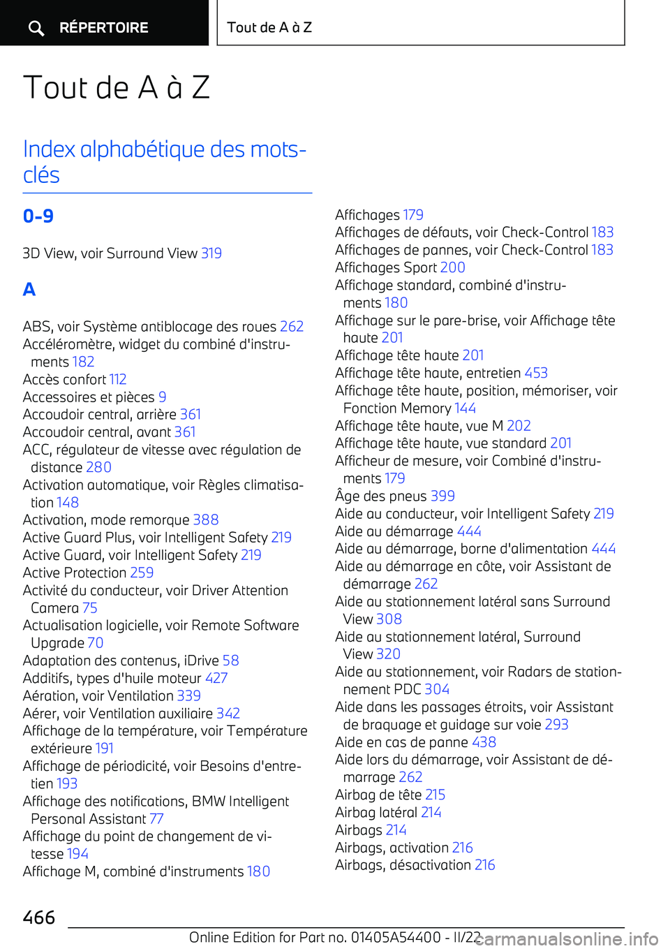 BMW X5 M 2022  Notices Demploi (in French) Tout de A 