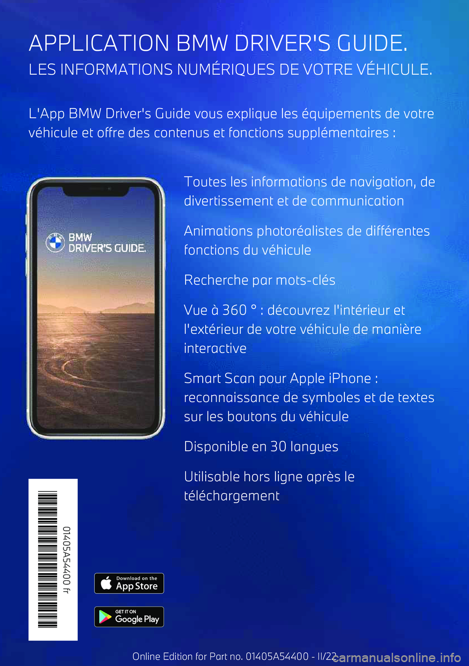 BMW X5 M 2022  Notices Demploi (in French) APPLICATION BMW DRIVER