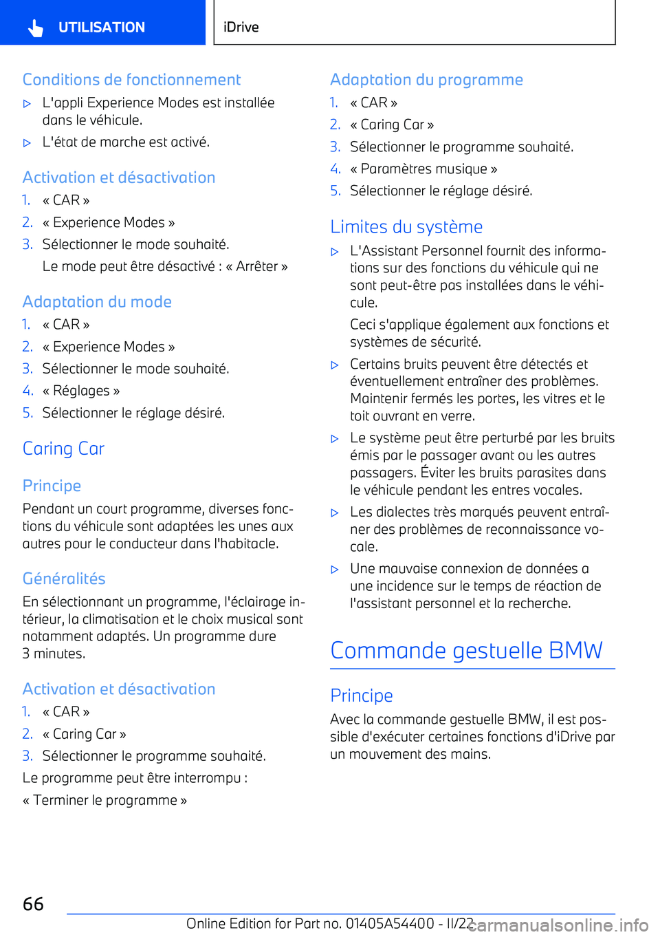 BMW X5 M 2022  Notices Demploi (in French) Conditions de fonctionnement