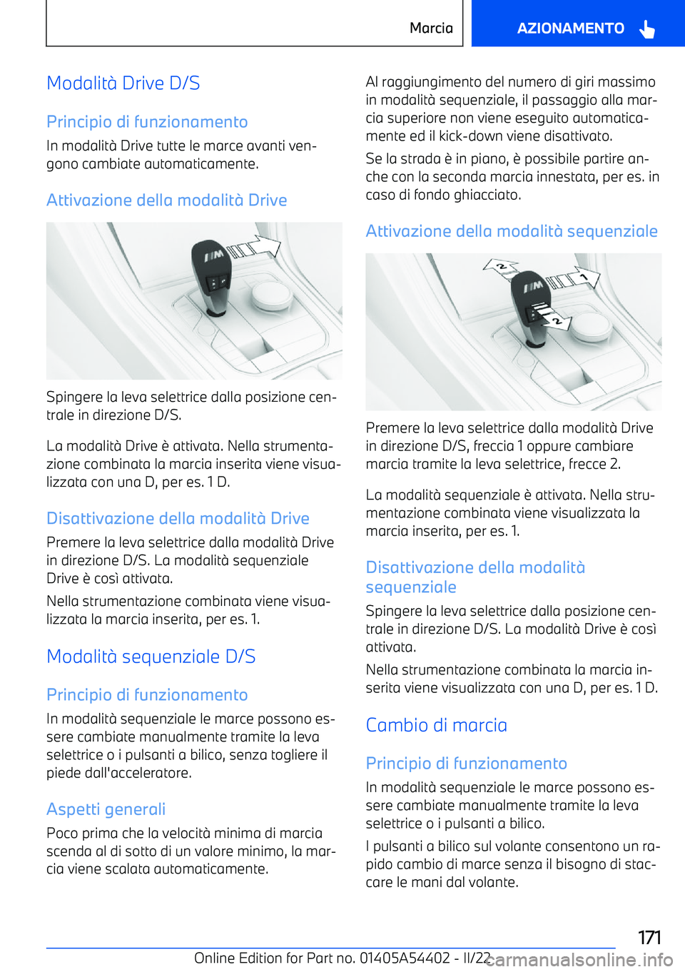 BMW X5 M 2022  Libretti Di Uso E manutenzione (in Italian) Modalit