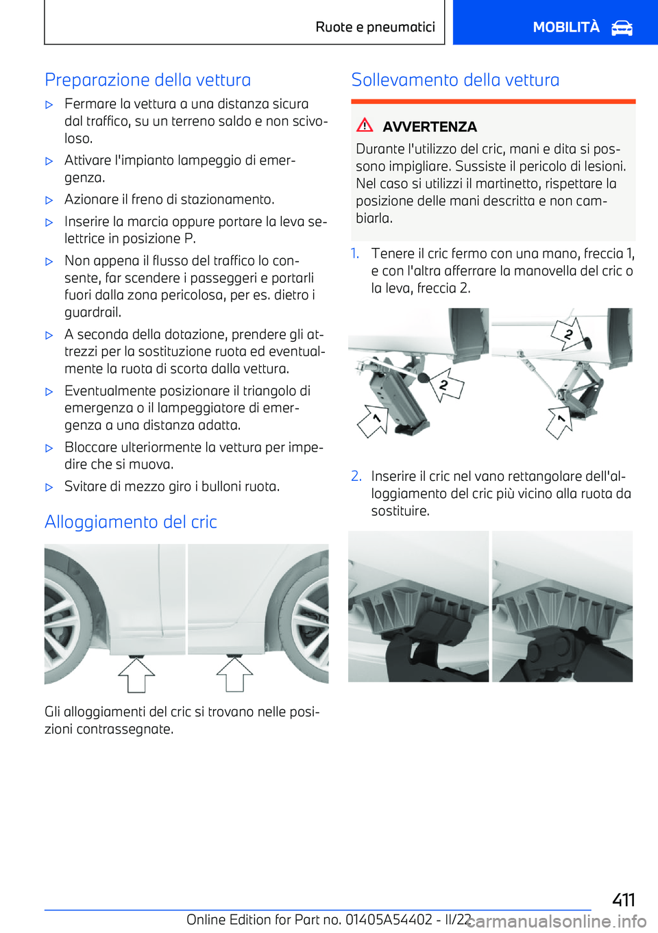 BMW X5 M 2022  Libretti Di Uso E manutenzione (in Italian) Preparazione della vettura