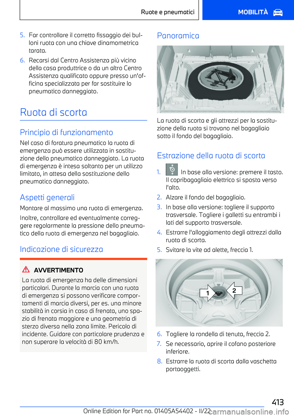 BMW X5 M 2022  Libretti Di Uso E manutenzione (in Italian) 5.Far controllare il corretto fissaggio dei bul