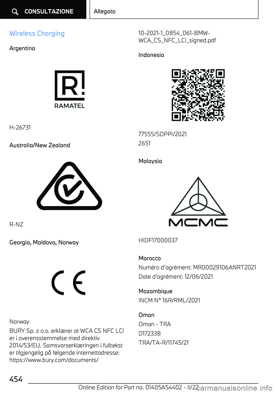 BMW X5 M 2022  Libretti Di Uso E manutenzione (in Italian) Wireless ChargingArgentina
H