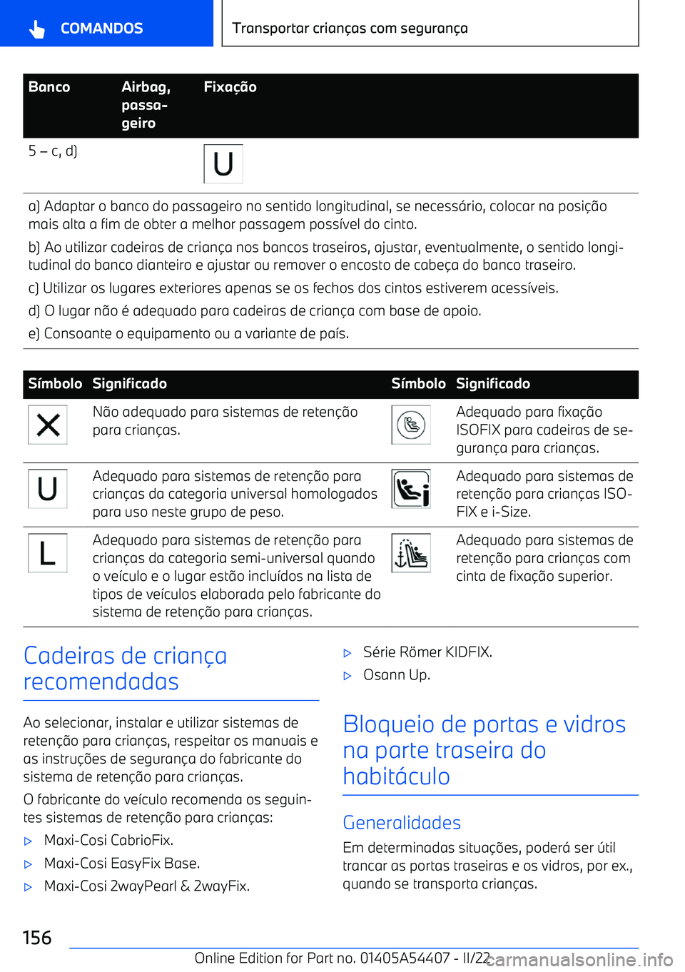 BMW X5 M 2022  Manual do condutor (in Portuguese) BancoAirbag,
passa