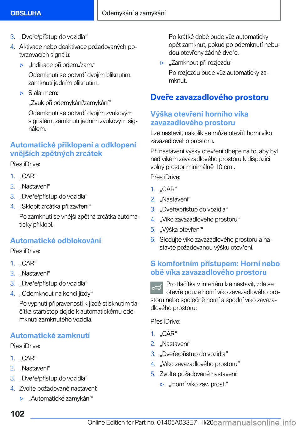 BMW X5 M 2020  Návod na použití (in Czech) �3�.x�D�v�e�e�/�p�