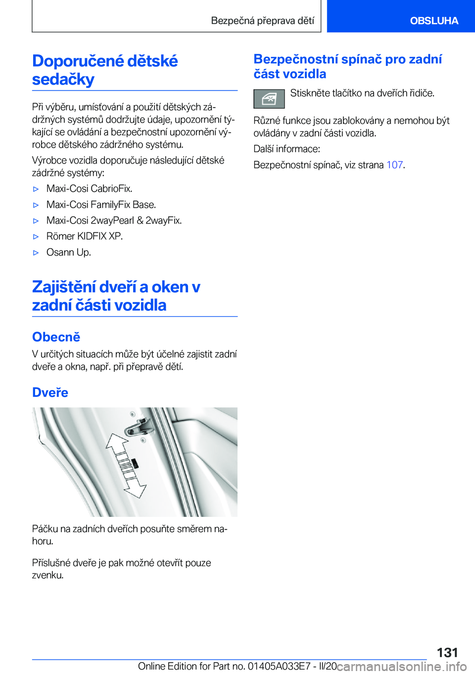 BMW X5 M 2020  Návod na použití (in Czech) �D�o�p�o�r�u�č�e�n�