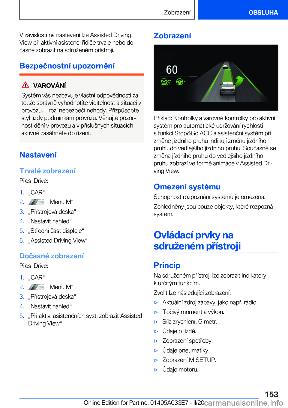 BMW X5 M 2020  Návod na použití (in Czech) �V��z�