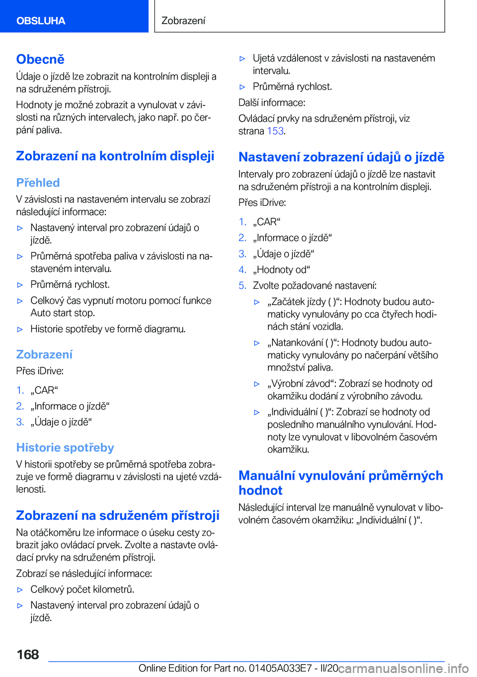BMW X5 M 2020  Návod na použití (in Czech) �O�b�e�c�n�ě�