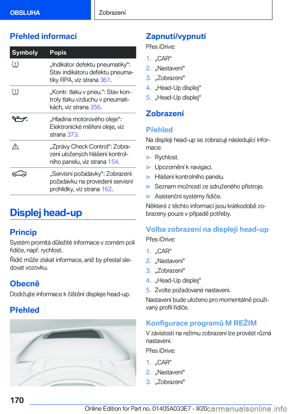 BMW X5 M 2020  Návod na použití (in Czech) �P�e�h�l�e�d��i�n�f�o�r�m�a�c�