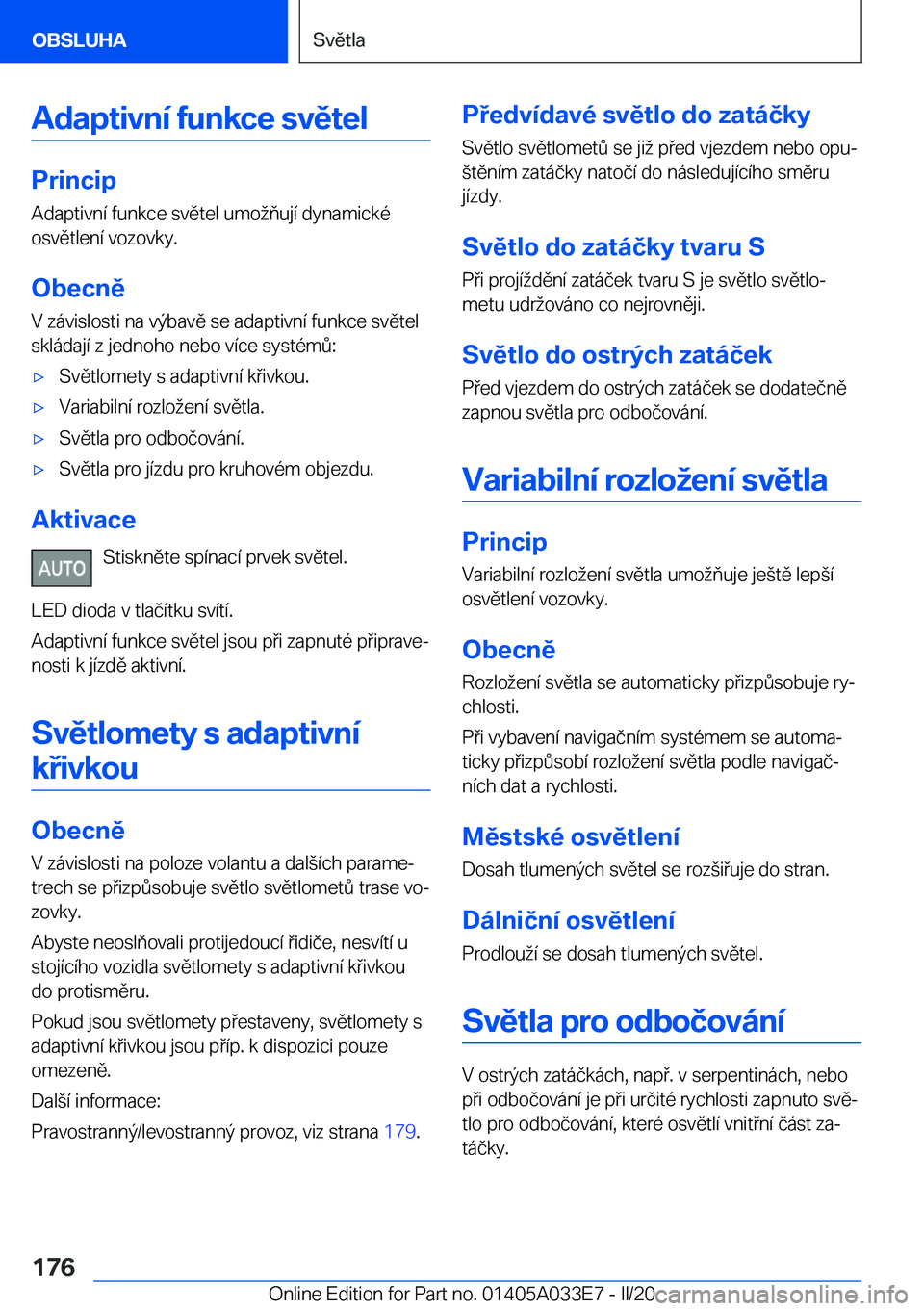 BMW X5 M 2020  Návod na použití (in Czech) �A�d�a�p�t�i�v�n�